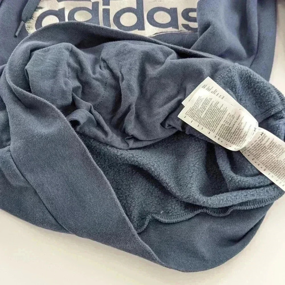 Adidas XS 4-6 Blue And Gray Pull Over Hoodie Warm Inside - Picture 6 of 9